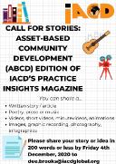 Call for Stories: Asset-Based Community Development (ABCD) edition of IACD’s Practice Insights Magazine