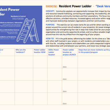 Resident Power Ladder - Desk Worksheet